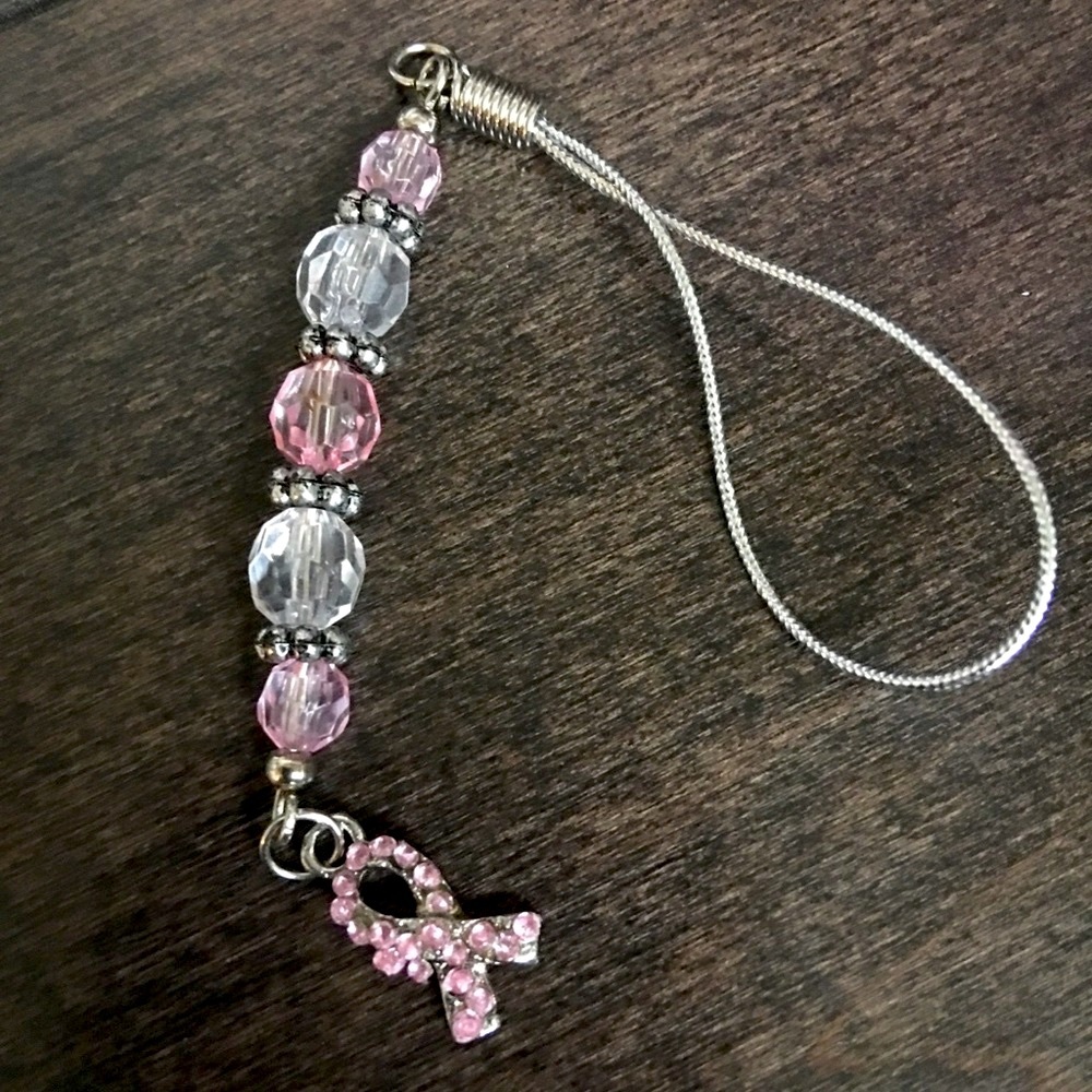 Breast Cancer Pink Ribbon Charms SET/12